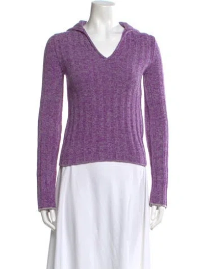 Pre-owned Acne Studios V-neck Sweater In Purple