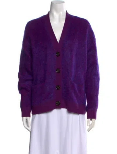 Pre-owned Acne Studios V-neck Sweater In Purple