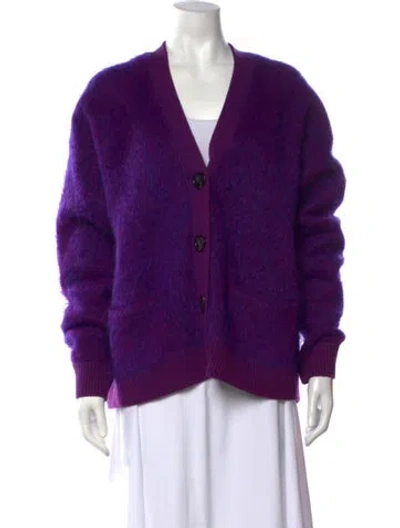 Pre-owned Acne Studios V-neck Sweater In Purple
