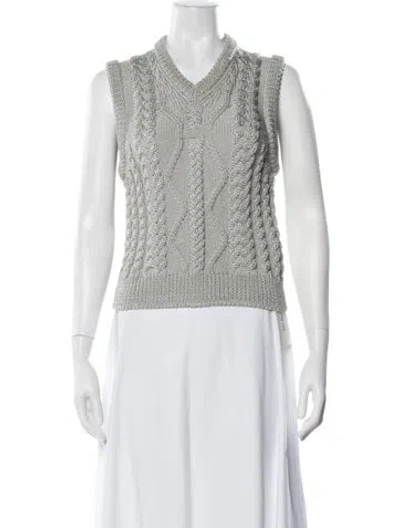 Pre-owned Acne Studios V-neck Sweater In Silver