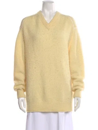 Pre-owned Acne Studios V-neck Sweater In Yellow