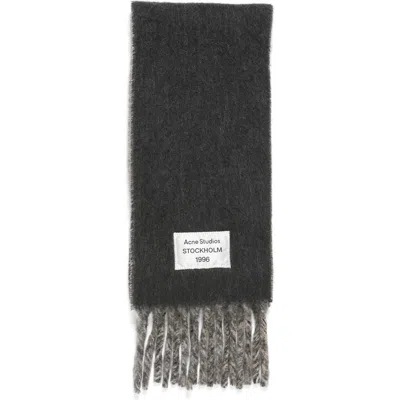 Acne Studios Volly Alpaca & Wool Blend Fringe Scarf In Gray