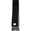 Shop Acne Studios Volly Alpaca & Wool Blend Fringe Scarf In Black/grey