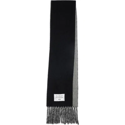 Acne Studios Volly Alpaca & Wool Blend Fringe Scarf In Black/grey