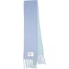 Acne Studios Brand-patch Fringed Alpaca-blend Scarf In Blue/light Blue