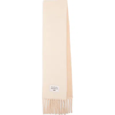 Acne Studios Volly Alpaca & Wool Blend Fringe Scarf In White/beige