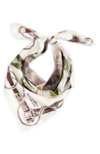 Acne Studios Lightweight Square Scarf Fashion Statement Artwork In Brown