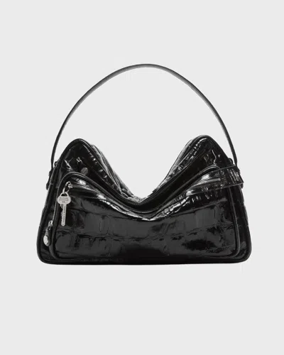 Acne Studios Bag Camero Camera Croco In Black