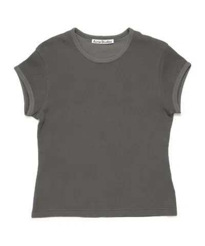 Acne Studios Waffle-knit Cotton T-shirt In Black