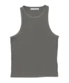 Acne Studios Waffle-knit Cotton Tank Top In Djo Faded Grey