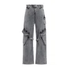 Acne Studios Straight Cargo Jeans In Grey