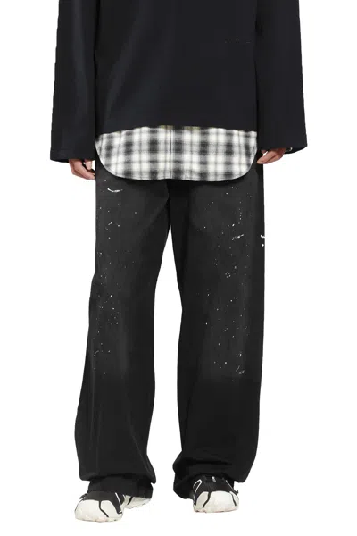 Acne Studios Washed Cotton Drawstring Trousers In Black