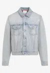 Acne Studios Rye Holo Mermaid Coated Denim Jacket In Blue