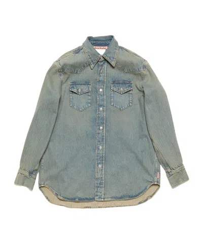 Acne Studios Washed-denim Shirt In Gray