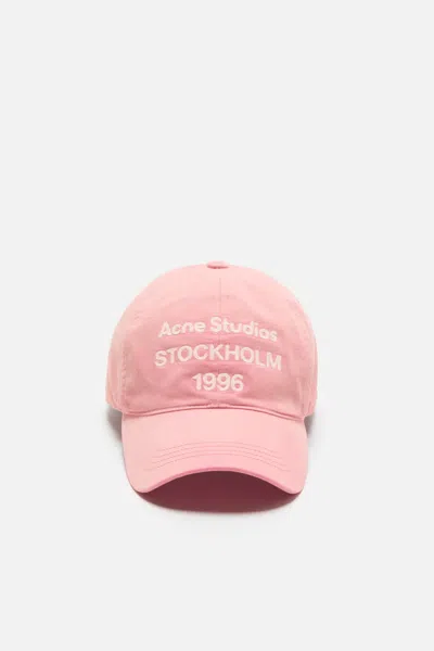Acne Studios Washed Logo Baseball Cap In Pink