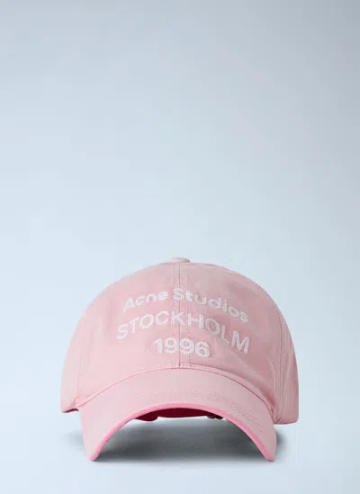 Acne Studios Washed Logo Cap In Pink