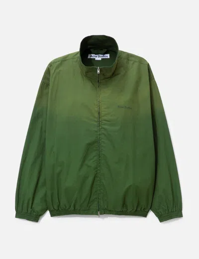 Acne Studios Washed Logo Jacket In Green
