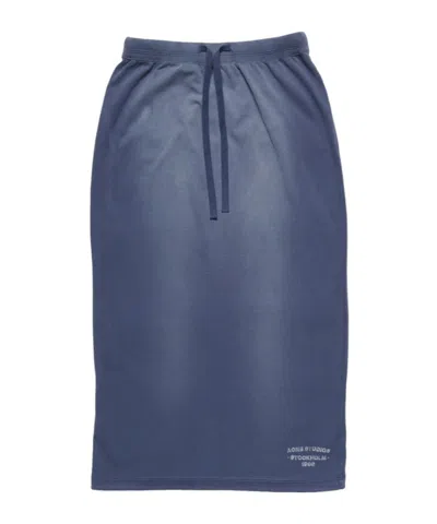 Acne Studios Washed Logo Skirt In Blue