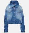 Acne Studios Faded Crumpled Denim Jacket Women In Blue