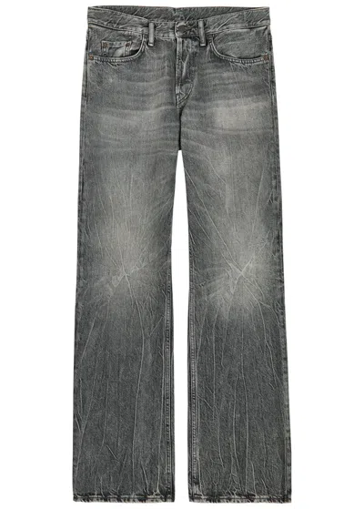 Acne Studios Washed Relaxed Straight-leg Jeans In Black