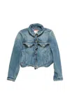 Acne Studios Wavy-construction Buttoned Denim Jacket In Blue