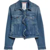 Acne Studios Wavy-construction Buttoned Denim Jacket In Blue
