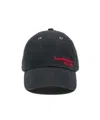 Acne Studios Waxed Logo Cap In Blue