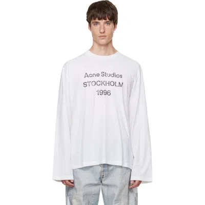 Acne Studios White '1996' Logo T-shirt In Aeg Off White