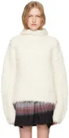 Acne Studios White Alpaca Blend Hoodie In 100 White