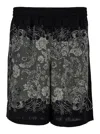 Acne Studios White & Black All-over Graphic Print Sport Shorts In Viscose Man In Multi