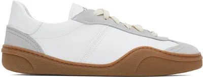 Acne Studios Suede-trimmed Leather Sneakers In Patterned White