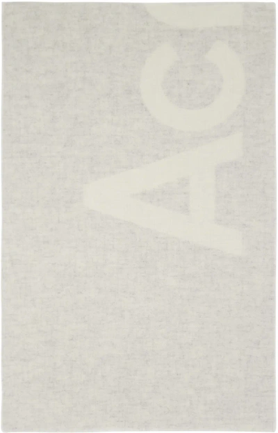 Acne Studios White & Gray Logo Jacquard Scarf In Neutral