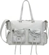 Acne Studios White & Gray Multipocket Tote In Ahx White/grey