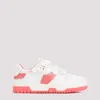 ACNE STUDIOS WHITE AND PINK LOW TOP LEATHER SNEAKERS