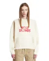 Acne Studios Womens Off White Fern Logo-print Cotton Sweatshirt In White