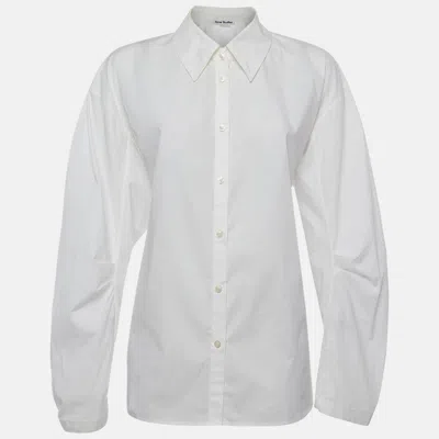 Acne Studios White Cotton Poplin Button Up Cut Out Shirt