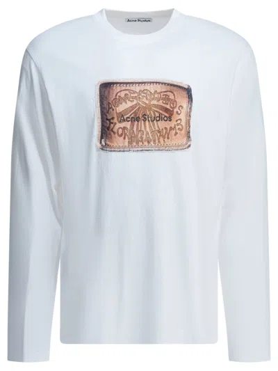 Acne Studios White Cotton T-shirt In Blue