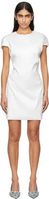 Acne Studios White Draped T-shirt Minidress In 183 Optic White
