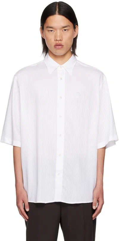 Acne Studios Logo-embroidered Cotton Shirt In 100 White