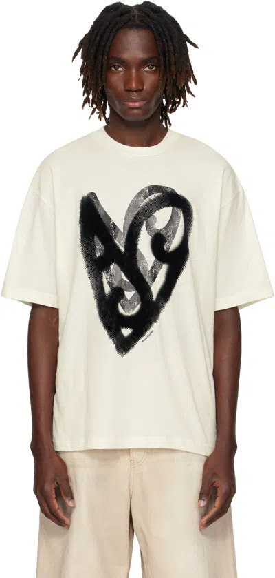 Acne Studios White Flocked Logo T-shirt