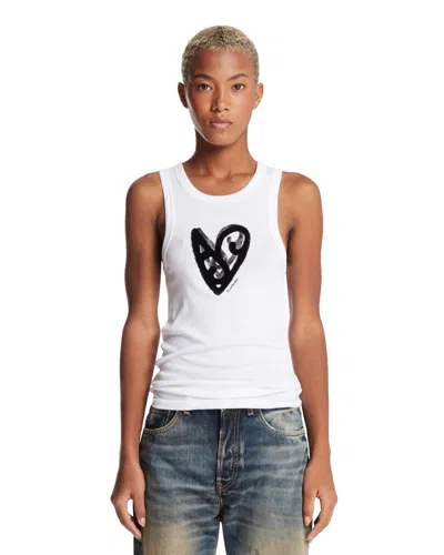 Acne Studios White Heart Top