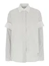 Acne Studios White Layered Shirt With All-over Striped Motif In Cotton Woman In Multicolor