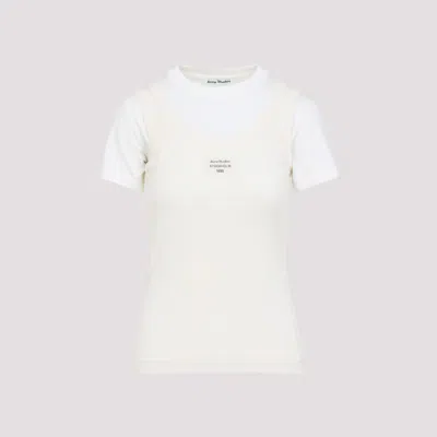 Acne Studios White Logo Crewneck T-shirt