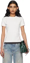 Acne Studios White Logo Fitted T-shirt In Aeh Cold White