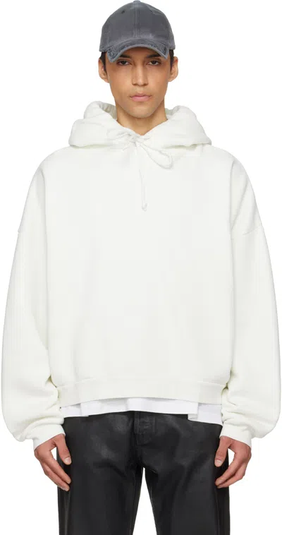Acne Studios White Logo Fleece Hoodie