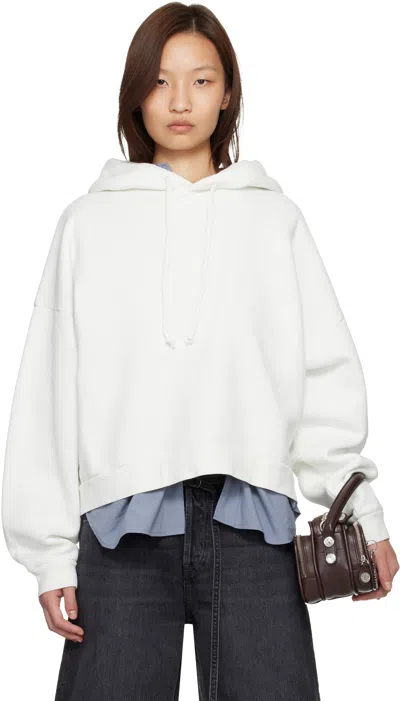 Acne Studios White Logo Fleece Hoodie