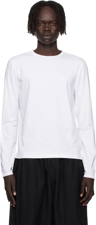 Acne Studios White Long Sleeve Regular Fit T-shirt