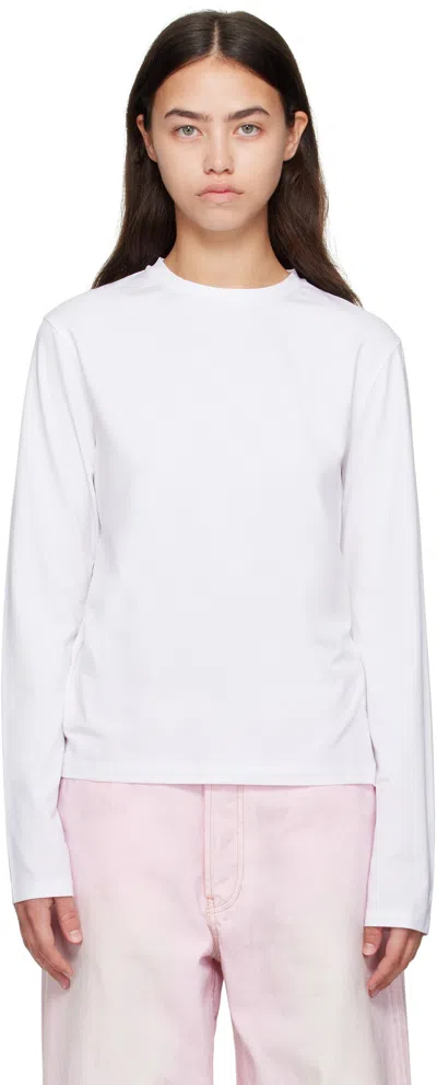 Acne Studios White Long Sleeve Regular Fit T-shirt