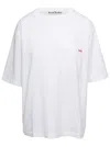 Acne Studios White Monochrome Oversized Model T-shirt With Patch Logo In Cotton Woman In White