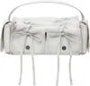 Acne Studios Multipocket Micro Vintage Grained-leather Top Handle Bag In Ahx White/grey
